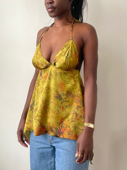 Olive Silk Top