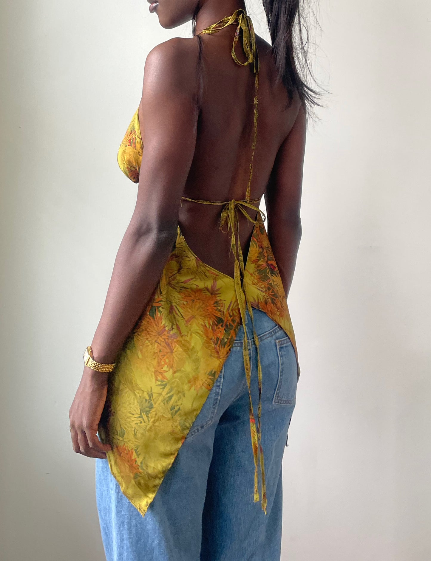 Olive Silk Top