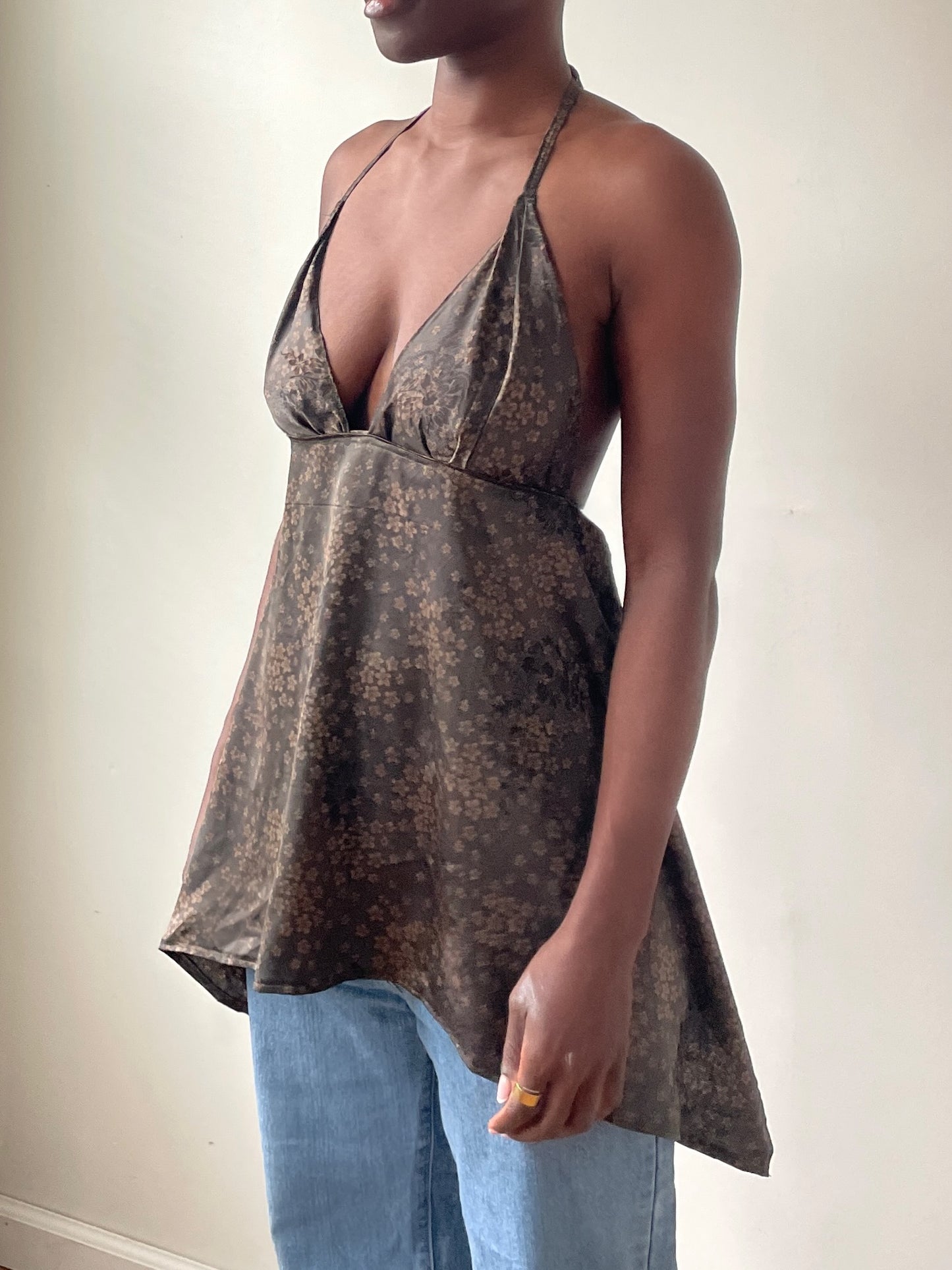 Stone Floral Silk Top